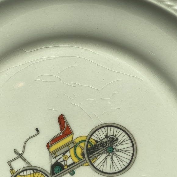 Harker Pottery 22 kt. Gold Rim Dessert Plate Antique Car Design - Picture 5 of 5